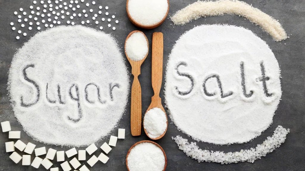 Suagar and salt intake health