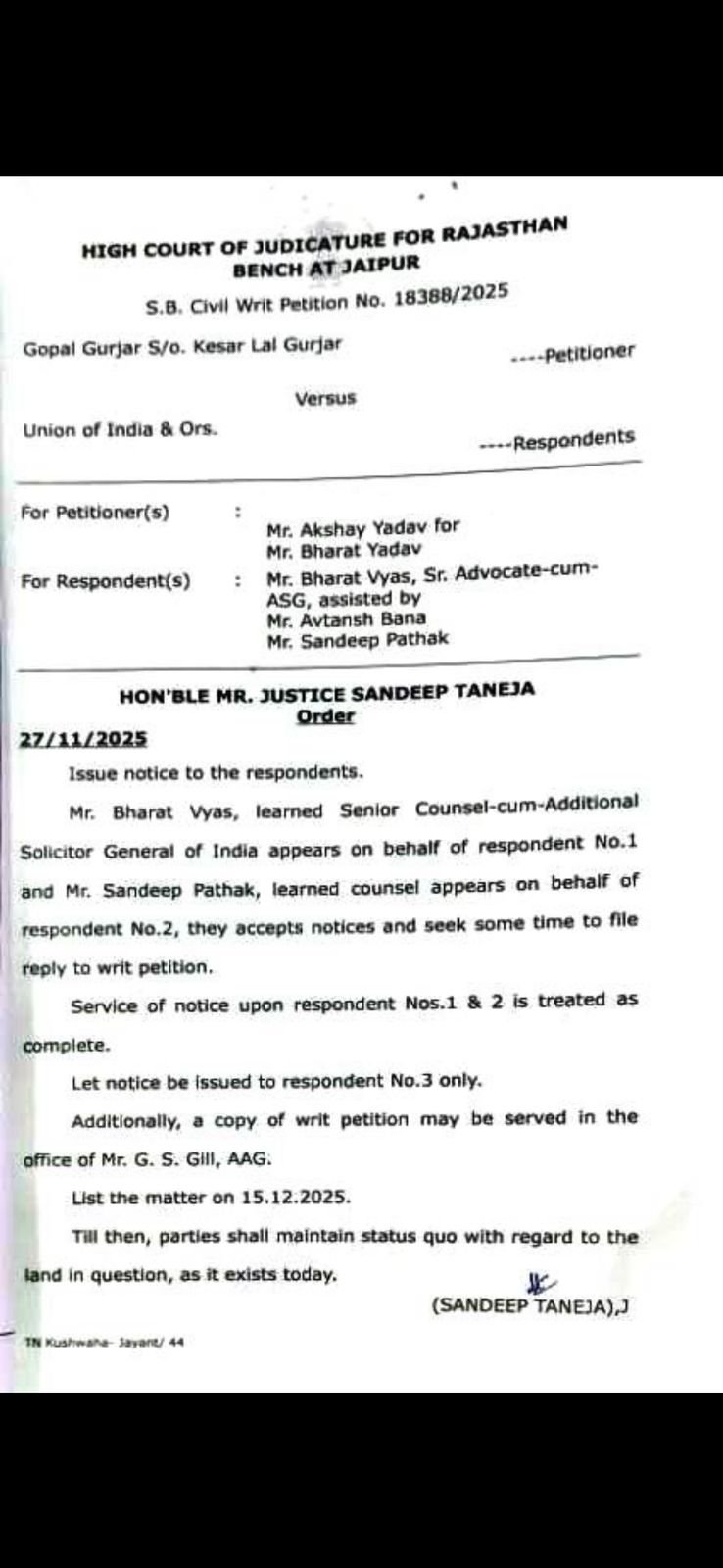 राजस्थान हाईकोर्ट ने ढाबे के विध्वंस पर लगाई रोक, अधिकारियों से जवाब तलब