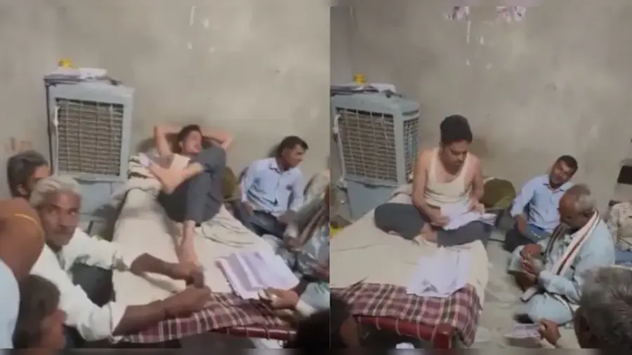 पटवारी रिश्वत वीडियो: खाट पर लेटा पटवारी, जमीन पर बैठे लोग, पैसे लेने का वायरल वीडियो बना प्रशासन के लिए सिरदर्द