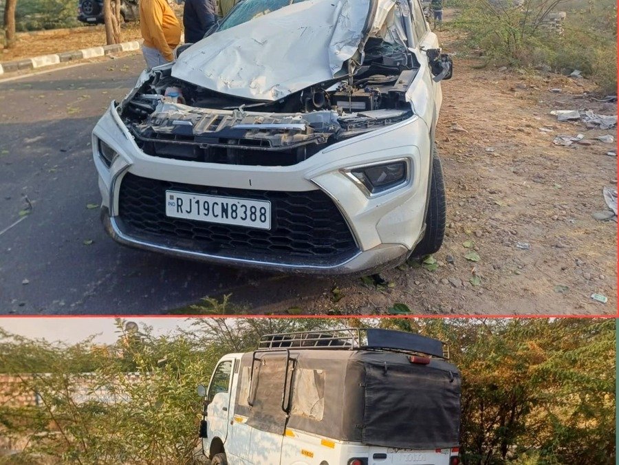 नाबालिग चालक हादसा जोधपुर 2026: विवेक विहार इलाके में तेज रफ्तार कार टैक्सी से टकराई, सड़क पर पलटी